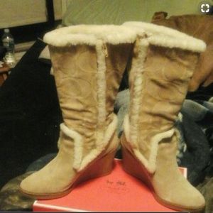 SOLD ❄Authentic Coach Suede Wedge Winter Boots ❄